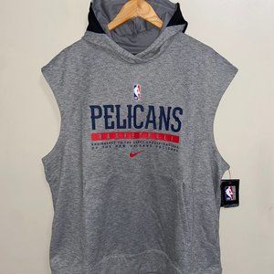 Nike NBA New Orleans Pelicans Team Issue On-Court Sleeveless Hoodie Mens NEW